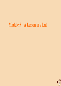 2020版高中英语 Module 5 A Lesson in a Lab Section Ⅳ 单元知