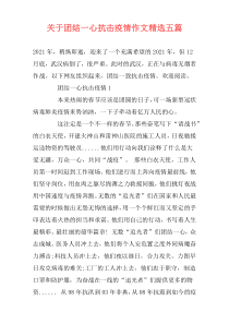 关于团结一心抗击疫情作文精选五篇