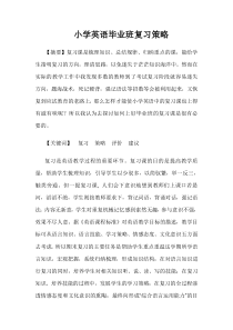 小学英语毕业班复习策略