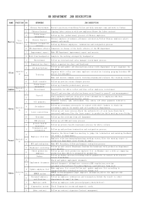 人力资源部岗位职责英文