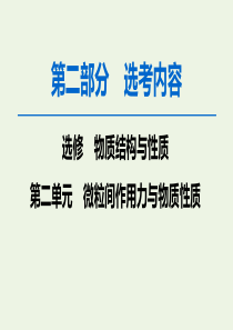 2020版高考化学一轮复习 第2部分 物质结构与性质 第2单元 微粒间作用力与物质性质课件 苏教版选