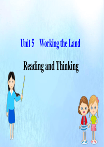 2020-2021学年新教材高中英语 Unit 5 Working the Land Reading