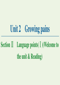 2020-2021学年高中英语 Unit2 Growing pains Section Ⅱ Lang