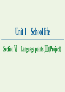 2020-2021学年高中英语 Unit1 School life Section Ⅵ Langua