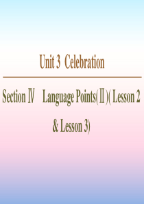 2020-2021学年高中英语 Unit 3 Celebration Section Ⅳ Langu