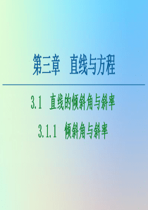 2020-2021学年高中数学 第3章 直线与方程 3.1 直线的倾斜角与斜率 3.1.1 倾斜角与