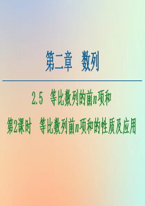 2020-2021学年高中数学 第2章 数列 2.5 等比数列的前n项和 第2课时 等比数列前n项和