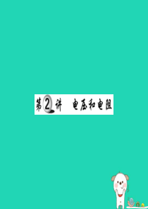 2019中考物理 第一部分 基础知识复习 第四章 电磁学 第2讲 电压和电阻复习课件