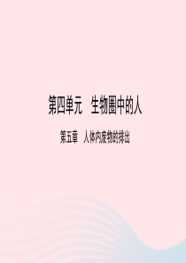 2019中考生物总复习 第一部分 基础考点巩固 第四单元 生物圈中的人 第五章 人体内废物的排出课件