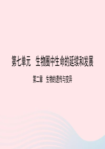 2019中考生物总复习 第一部分 基础考点巩固 第七单元 生物圈中生命的延续和发展 第二章 生物的遗