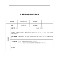 广船国际战略管理部部长岗位说明书