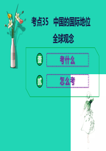 2019中考道德与法治二轮复习 考点35 中国的国际地位 全球观念课件