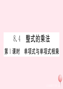 2019秋七年级数学下册 第八章 整式乘法8.4 整式的乘法第1课时 单项式与单项式相乘习题课件（新