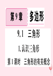 2019秋七年级数学下册 第9章 多边形9.1 三角形1 认识三角形第1课时 三角形的有关概念习题课