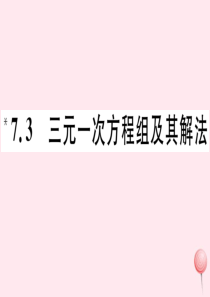 2019秋七年级数学下册 第7章 一次方程组7.3 三元一次方程组及其解法习题课件（新版）华东师大版