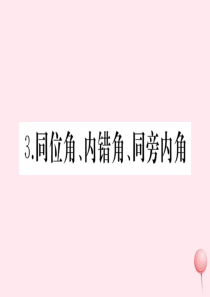 2019秋七年级数学上册 第5章 相交线与平行线 5.1 相交线 3 同位角、内错角、同旁内角习题课