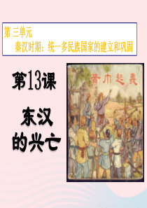 2019秋七年级历史上册 第三单元 秦汉时期：统一多民族国家的建立和巩固第13课 东汉的兴衰课件 新