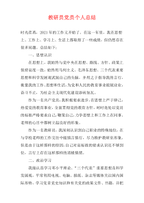 教研员党员个人总结