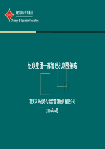 恒联集团干部管理机制暨策略