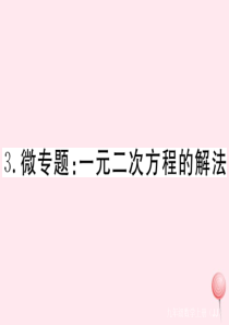 2019秋九年级数学上册 微专题 一元二次方程的解法课件（新版）冀教版