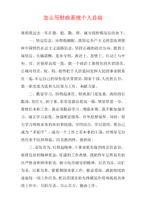 怎么写财政系统个人总结