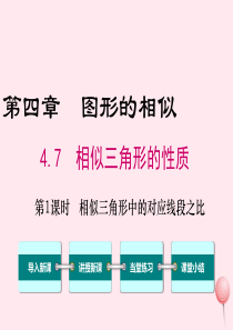 2019秋九年级数学上册 第四章 图形的相似 7 相似三角形的性质 第1课时 相似三角形中的对应线段