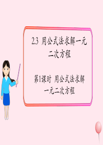 2019秋九年级数学上册 第二章 一元二次方程3 用公式法求解一元二次方程第1课时 用公式法求解一元