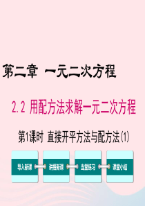 2019秋九年级数学上册 第二章 一元二次方程 2 用配方法求解一元二次方程 第1课时 直接开平方法