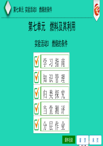 2019秋九年级化学上册 第七单元 燃料及其利用 实验活动3 燃烧的条件导学课件 （新版）新人教版