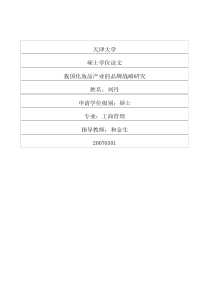 我国化妆品产业的品牌战略研究