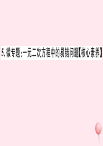 2019秋八年级数学下册 微专题 一元二次方程中的易错问题（核心素养）课件（新版）沪科版