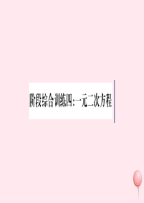 2019秋八年级数学下册 阶段综合训练四 一元二次方程课件（新版）沪科版