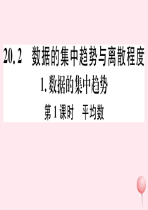 2019秋八年级数学下册 第20章 数据的初步分析20.2 数据的集中趋势与离散程度1 数据的集中趋