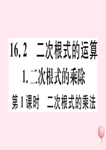 2019秋八年级数学下册 第16章 二次根式 16.2 二次根式的运算 1 二次根式的乘除第1课时 