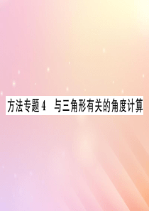 2019秋八年级数学上册 方法专题4 与三角形有关的角度计算习题课件（新版）湘教版