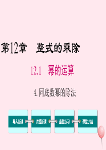 2019秋八年级数学上册 第12章 整式的乘除 12.1 幂的运算 4 同底数幂的除法课件（新版）华