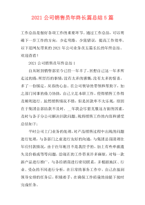 2021公司销售员年终长篇总结5篇