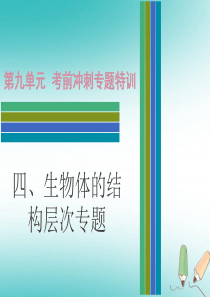 2019年中考生物 第九单元 四 生物体的结构层次专题复习课件