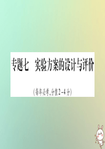 2019年中考化学准点备考复习 第二部分 题型专题突破 专题7 实验方案的设计与评价课件 新人教版