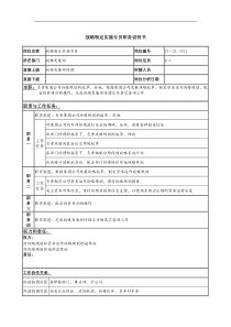 战略制定实施专员岗位说明书