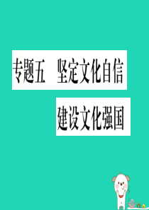 2019年中考道德与法治 第8部分 专题5 坚定文华自信 建设文化强国课件