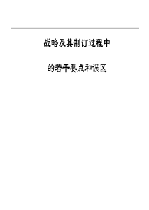 战略及其制订过程中的若干要点和误