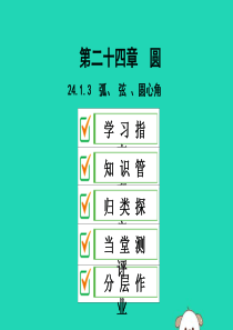 2019年秋九年级数学上册 第二十四章 圆 24.1 圆的有关性质 24.1.3 弧、 弦 、圆心角