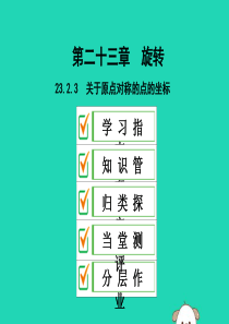 2019年秋九年级数学上册 第二十三章 旋转 23.2 中心对称 23.2.3 关于原点对称的点的坐