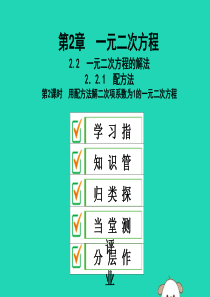 2019年秋九年级数学上册 2.2 一元二次方程的解法 2.2.1 第2课时 用配方法解二次项系数为