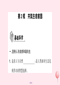 2019年秋九年级道德与法治上册 第三单元 文明与家园 第六课 建设美丽中国 第1框 正视发展挑战习