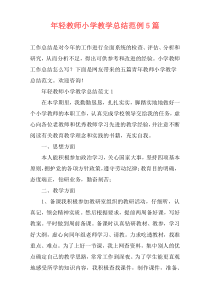 年轻教师小学教学总结范例5篇