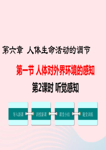 2019年春七年级生物下册 第四单元 第六章 第一节 人体对外界环境的感知（第2课时 听觉感知）课件