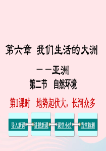 2019年春七年级地理下册 第六章 第二节 自然环境（第1课时 地势起伏大，长河众多）课件 （新版）