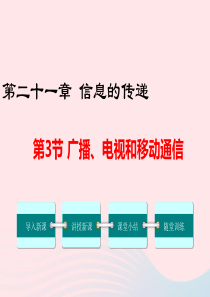 2019年春九年级物理全册 第二十一章 第3节 广播、电视和移动通信课件 （新版）新人教版